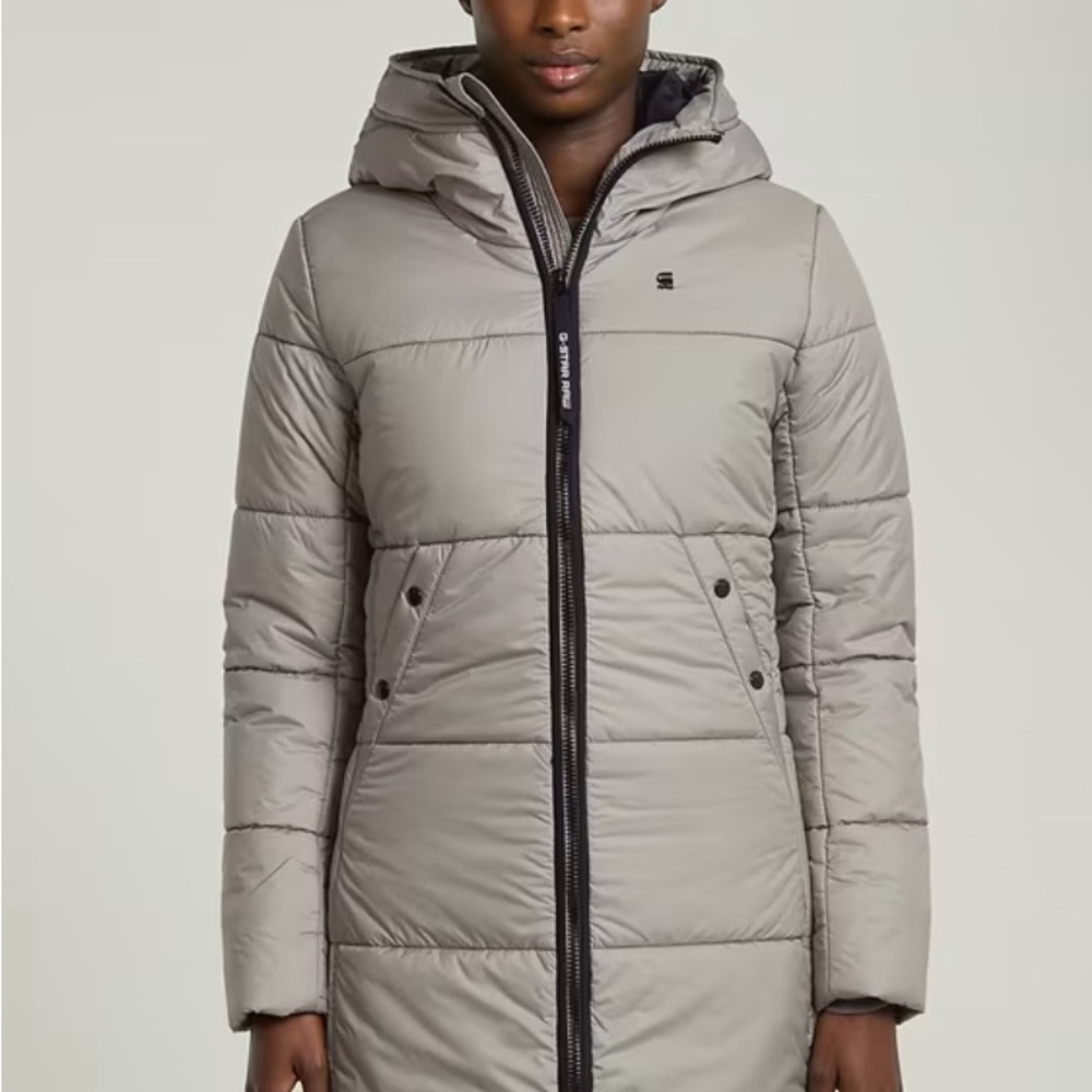 G-Star Raw whistler Women's xs Light Gray Hooded long Puffer coat